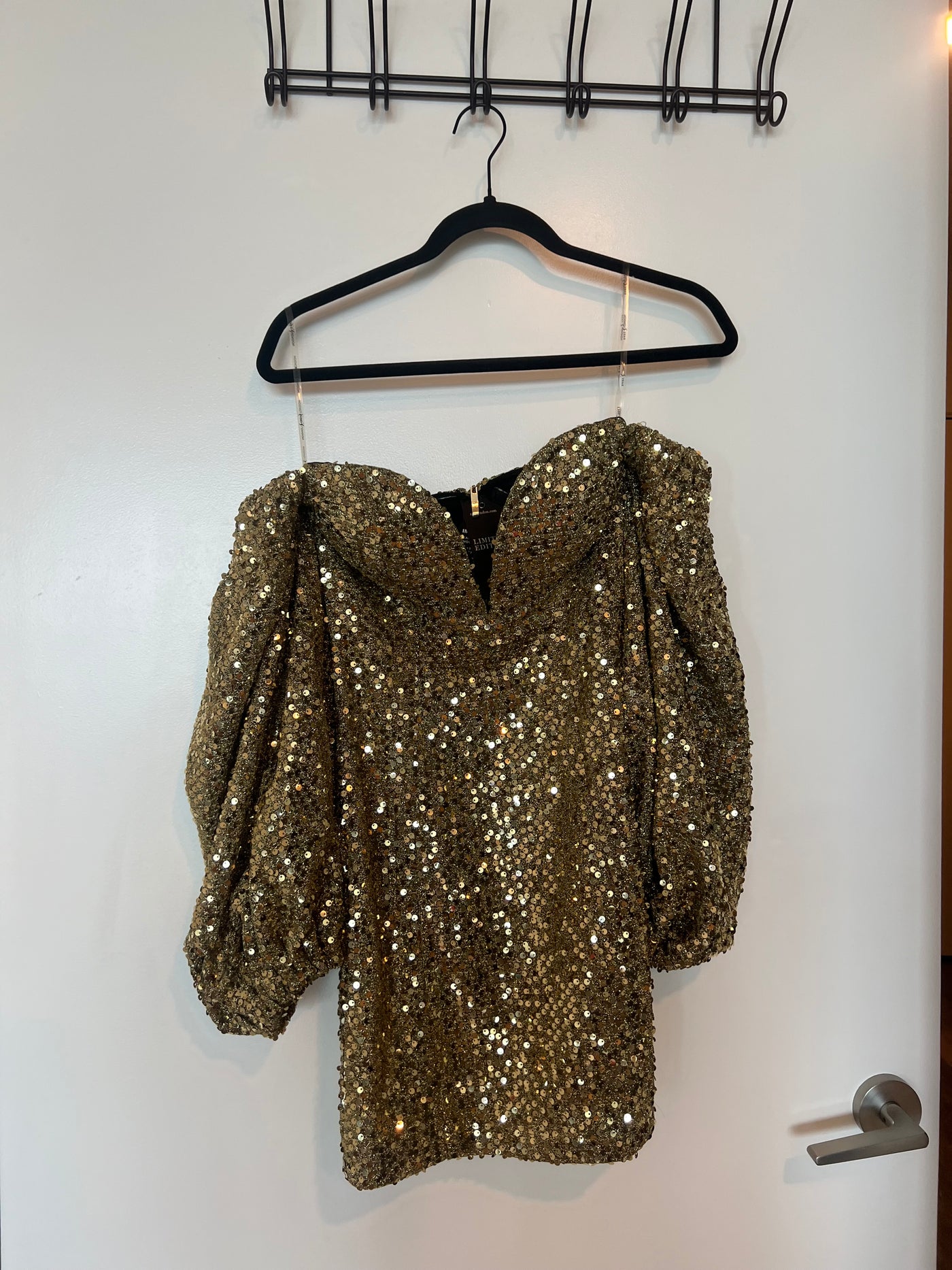 FINAL SALE* Rare London - Sequin Mini Dress - Gold