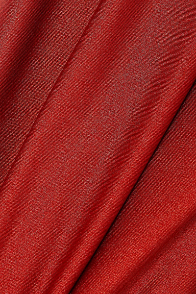 PatBo - Cutout satin-jersey and crochet-knit maxi dress - Red