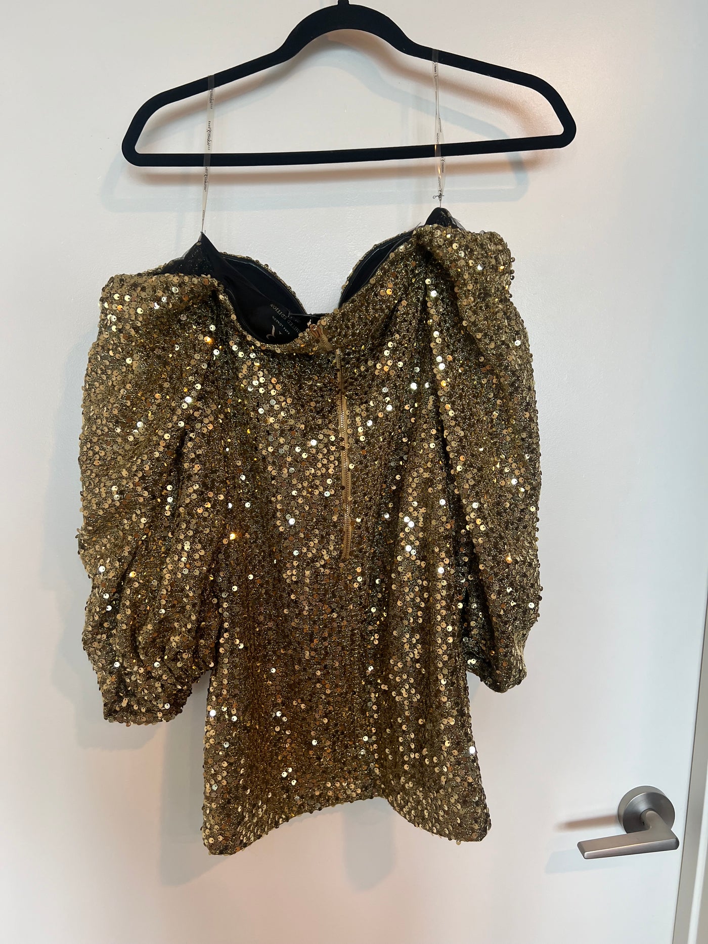 FINAL SALE* Rare London - Sequin Mini Dress - Gold