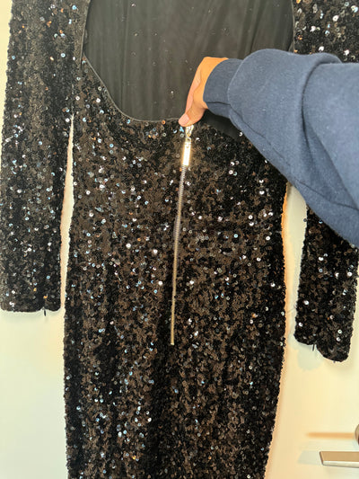 FINAL SALE* Bronx and Banco  - Elizabeth Gown - Black Sequin