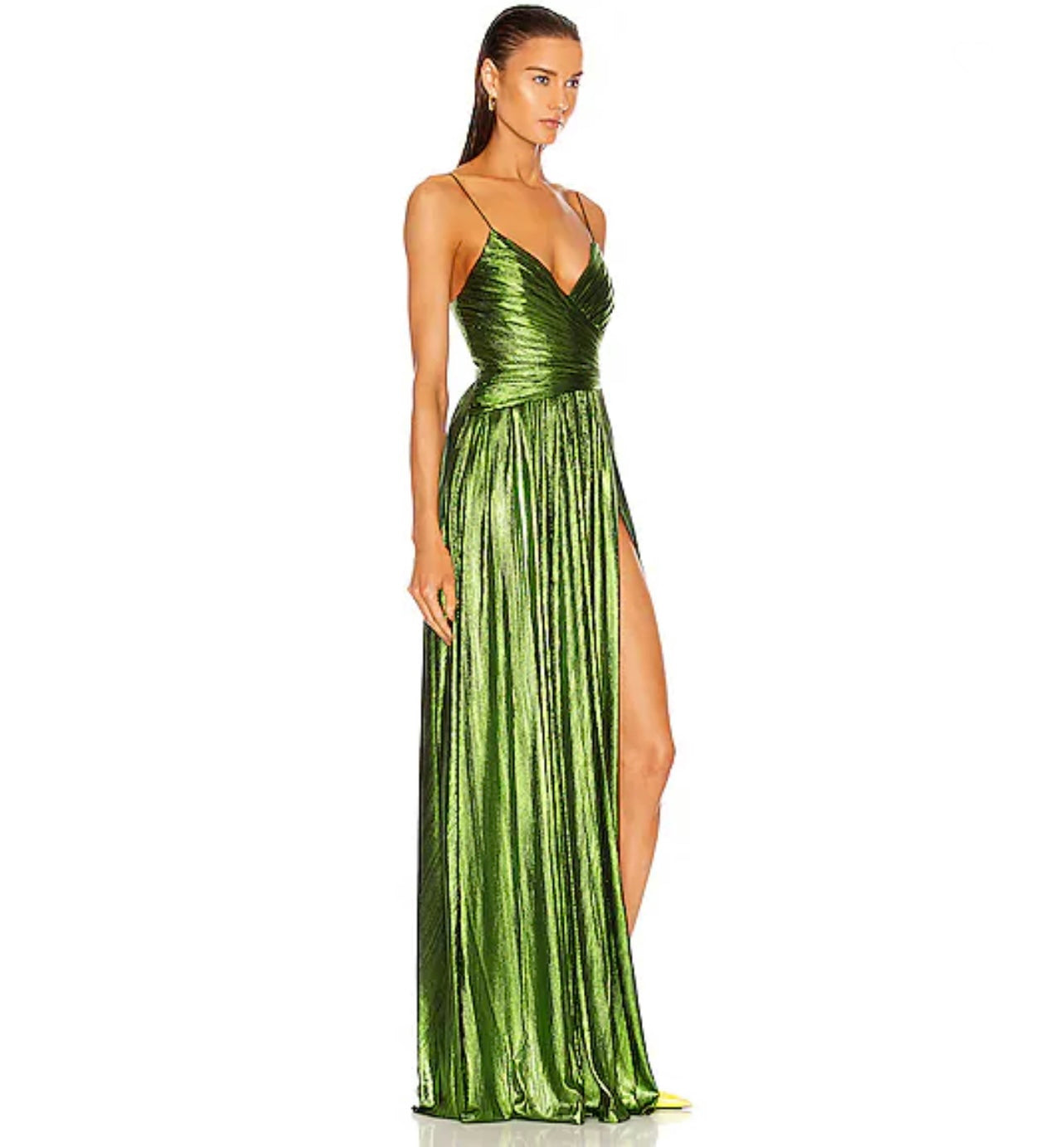 Retrofete  - Doss Metallic Cocktail Dress - Lime