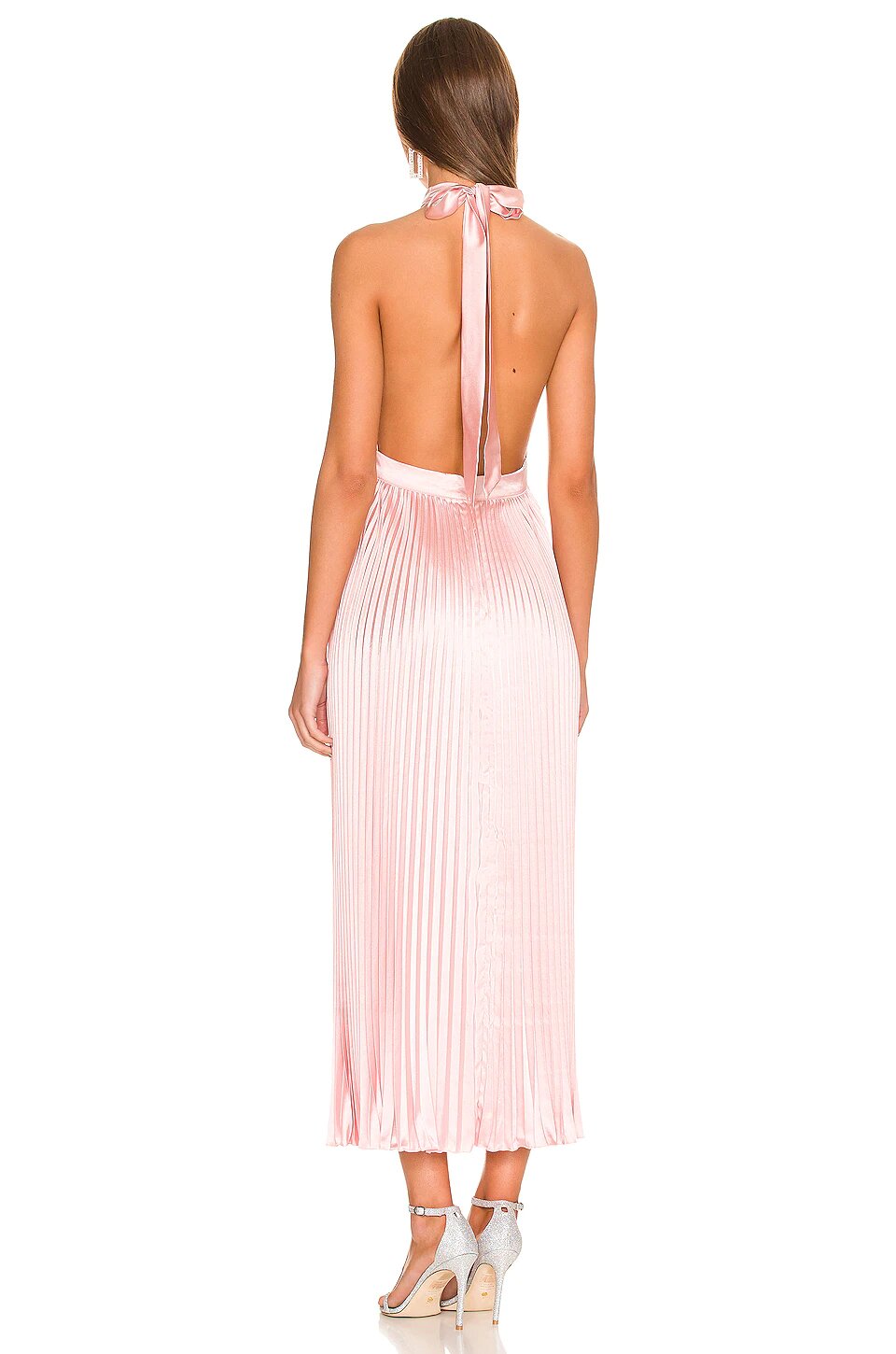 L'idee - Renaissance Split Midi Dress - Light Pink