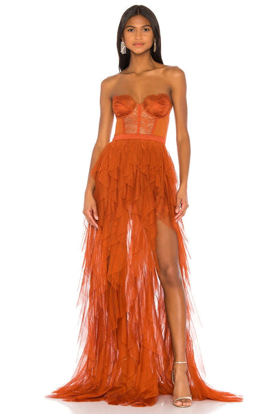 For Love and Lemons - Bustier Gown - Rust